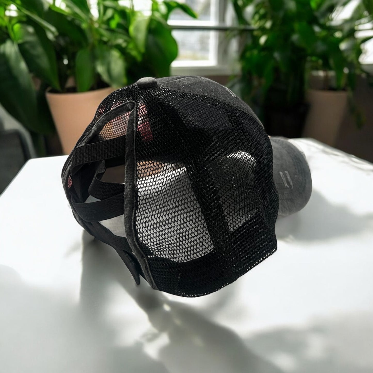 Distressed Baseball Caps with Crisscross backing