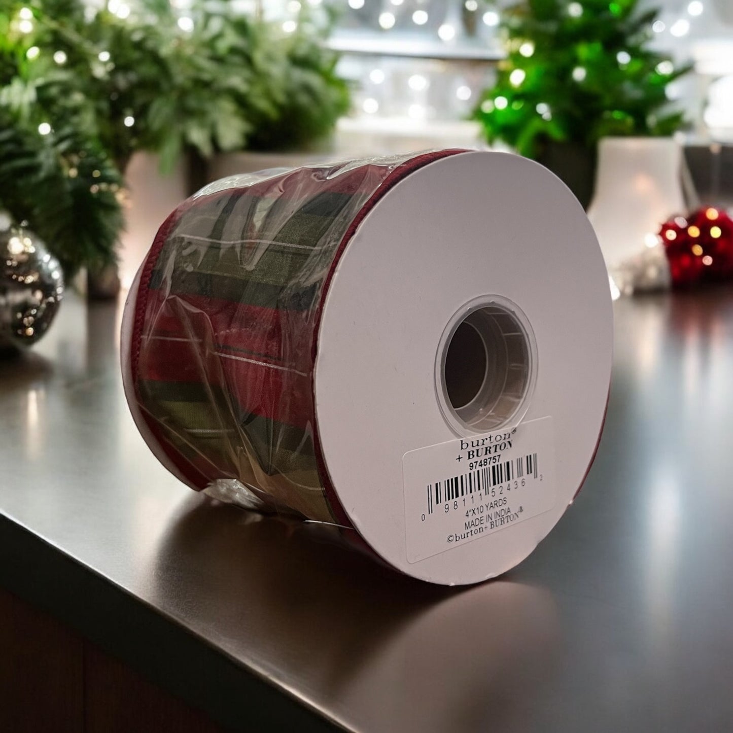 Striped Red & Green Ribbon