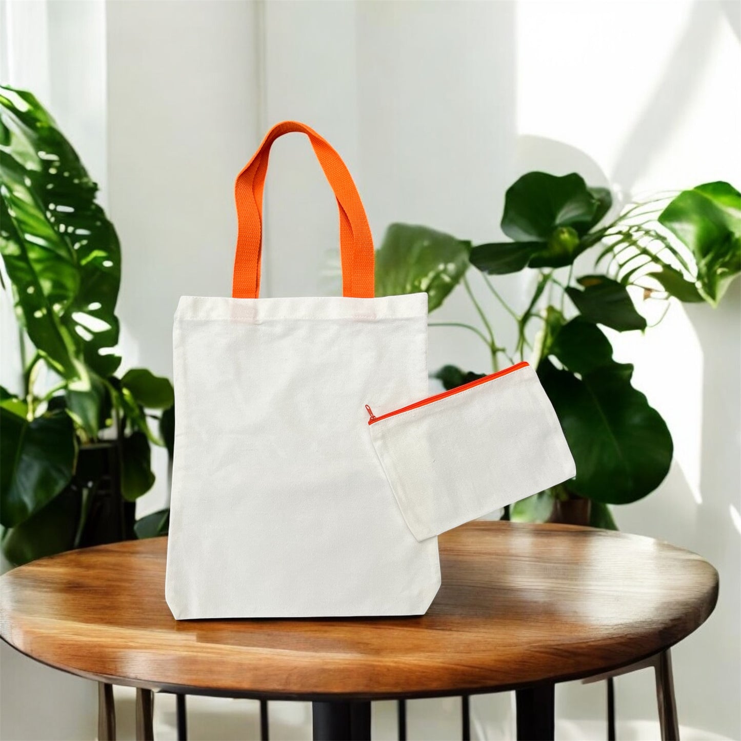 Canvas Tote Bag with Matching Makeup Bag