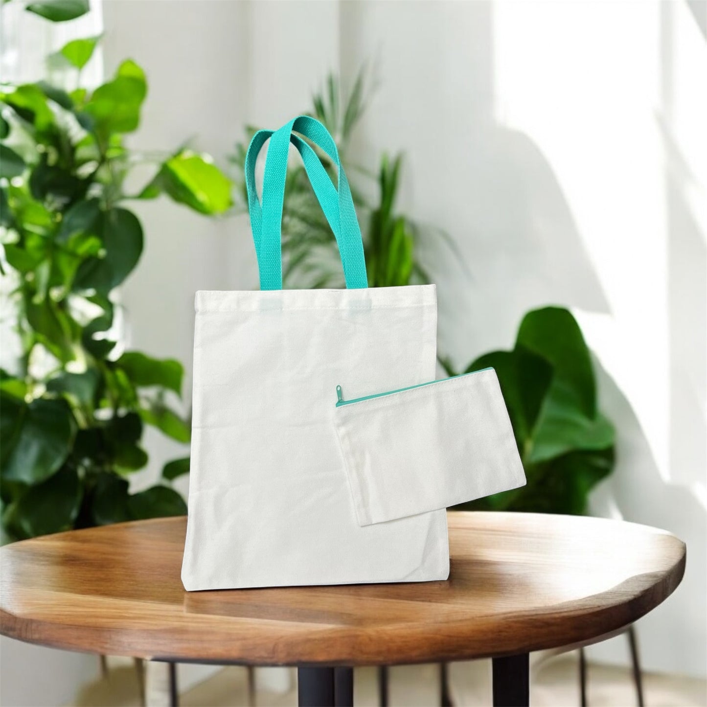 Canvas Tote Bag with Matching Makeup Bag
