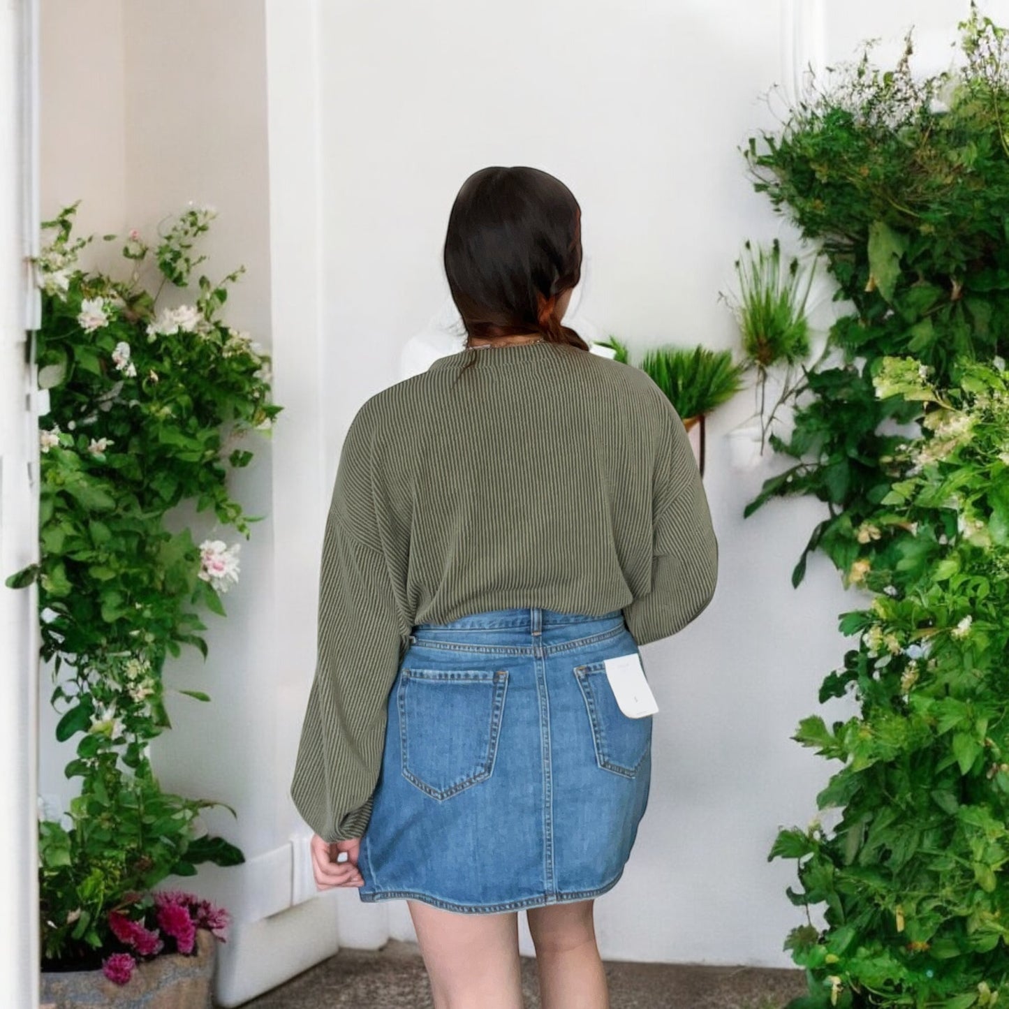 Cello Medium Denim High Rise Mini Skirt with Closure