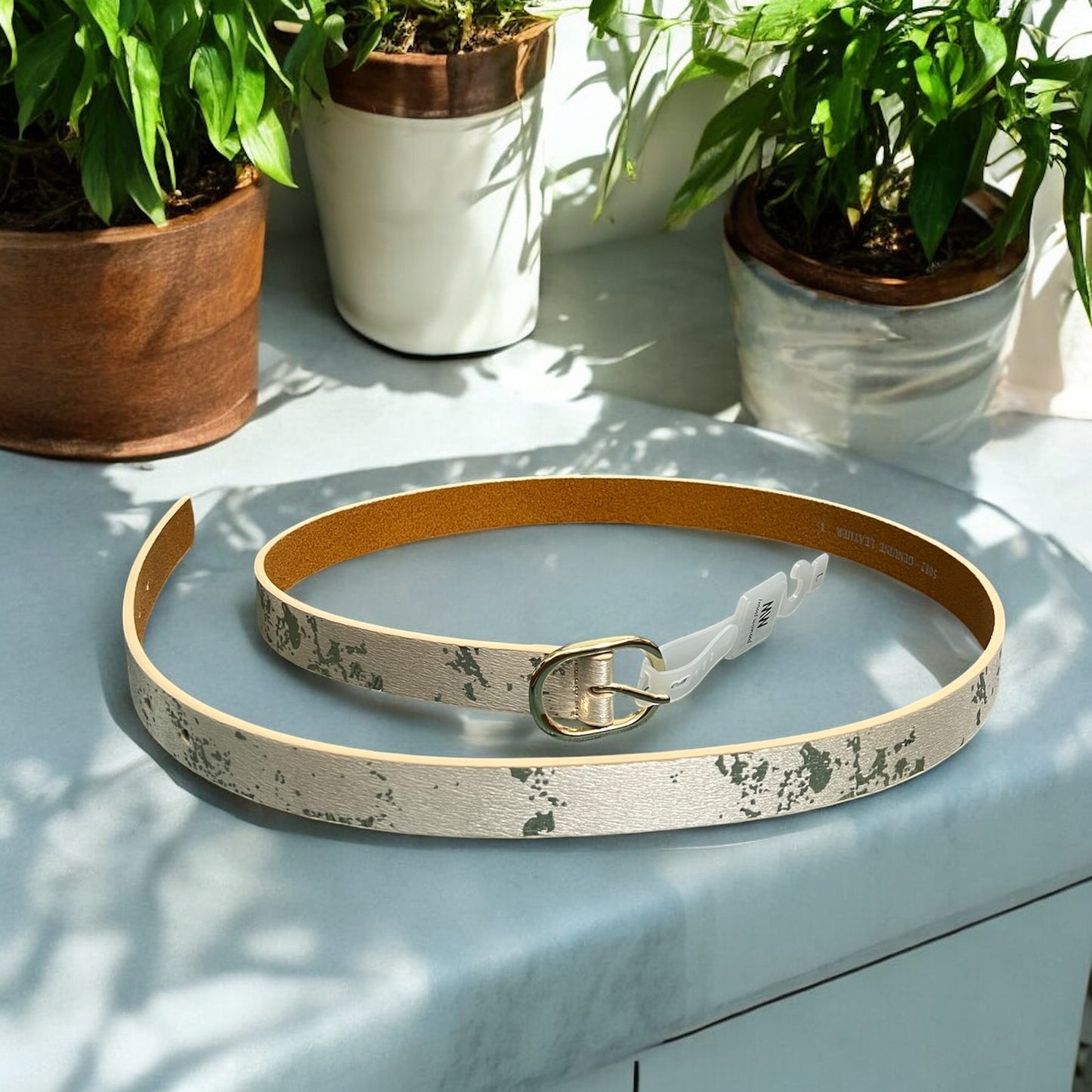 Gold Shimmer Leather Belt