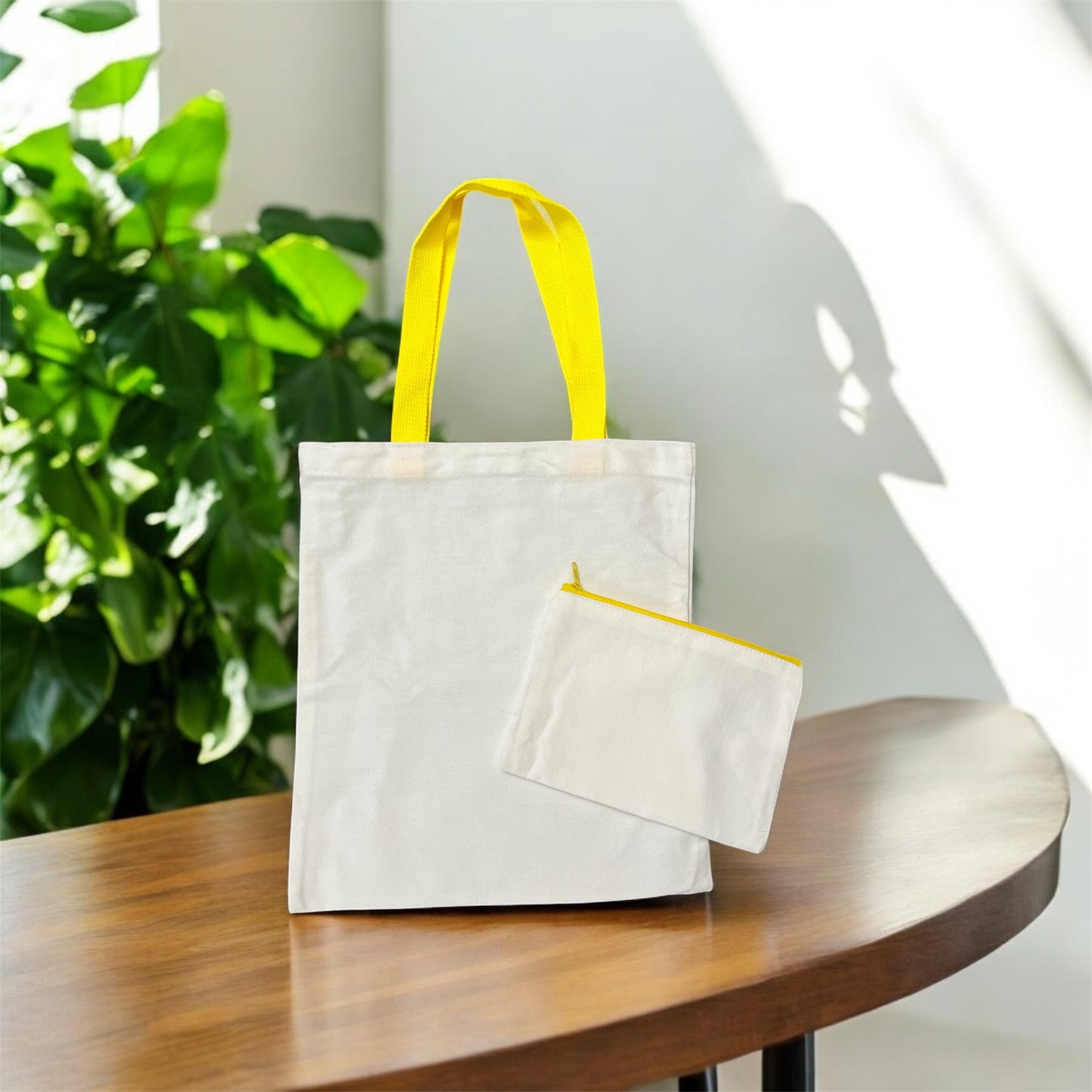 Canvas Tote Bag with Matching Makeup Bag
