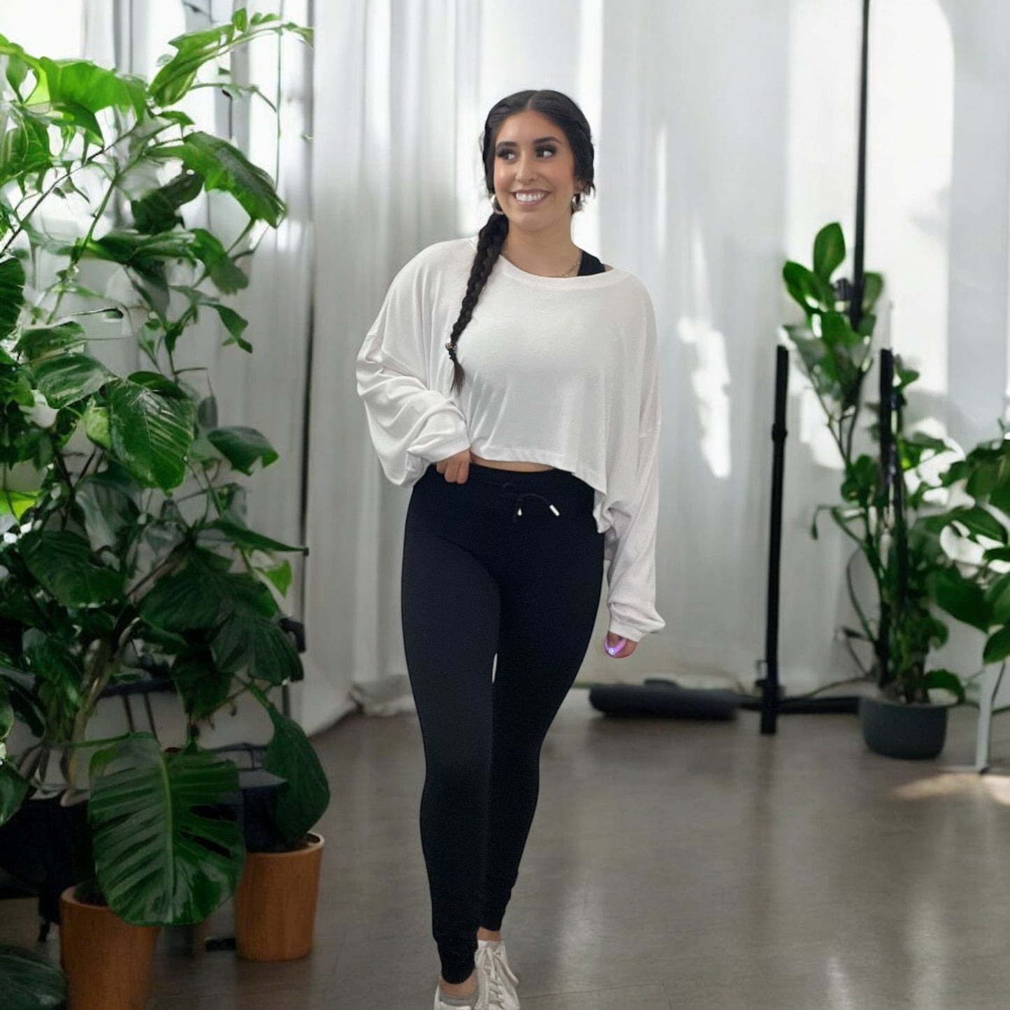Aria Drawstring Black Legging
