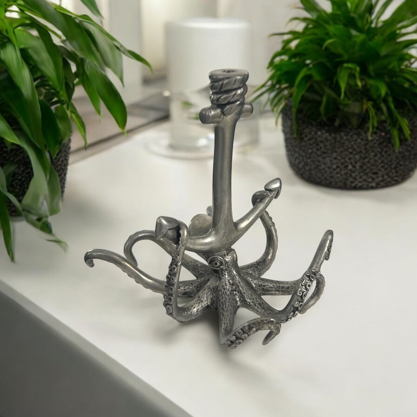 Pewter Octopus Stem Wine Glass