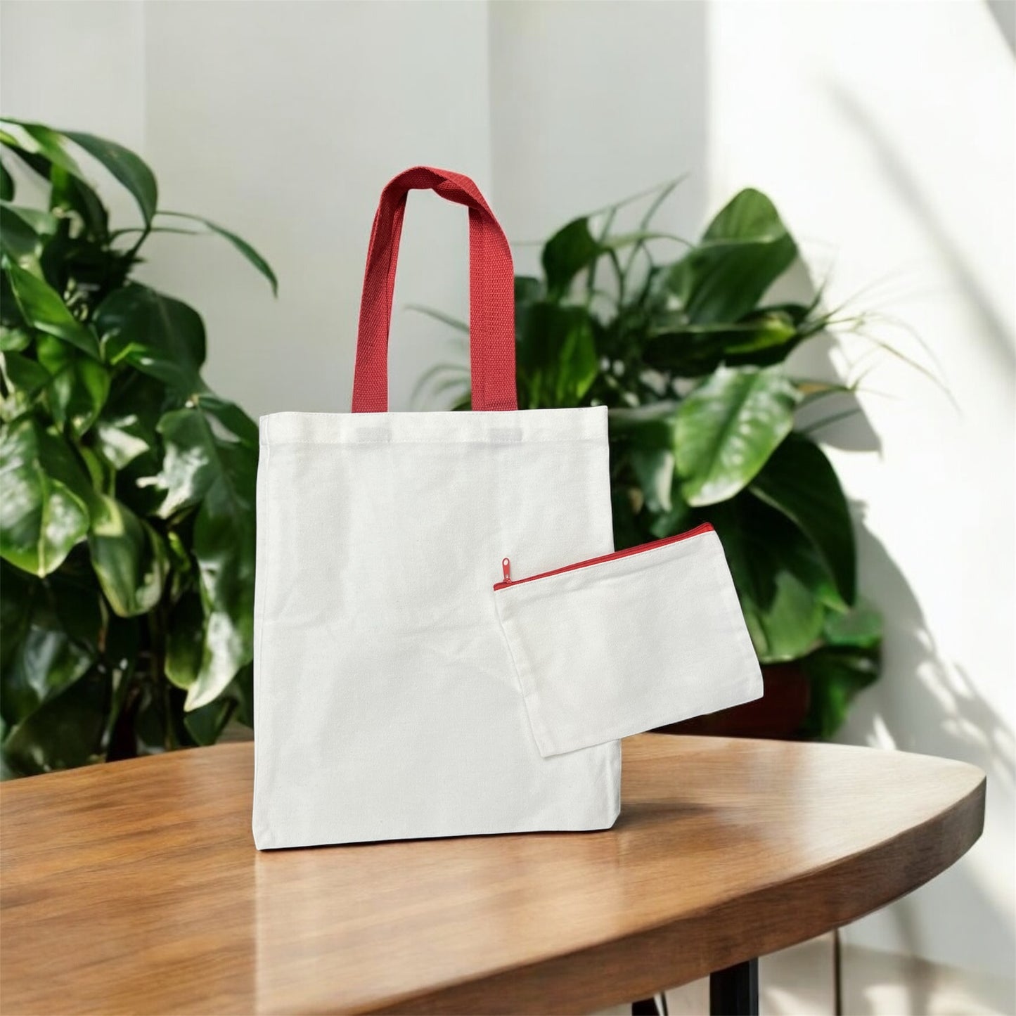 Canvas Tote Bag with Matching Makeup Bag
