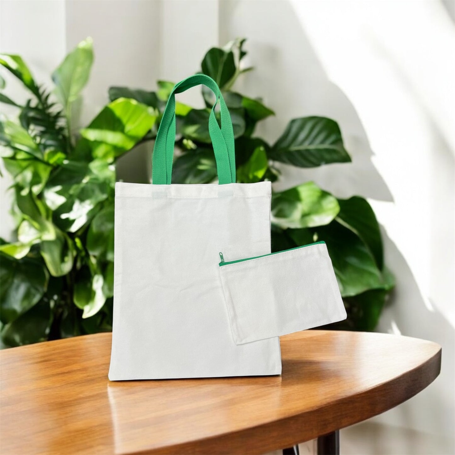 Canvas Tote Bag with Matching Makeup Bag