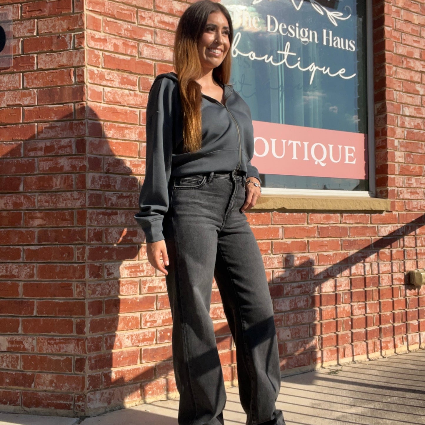 Logan Charcoal Dad Jean