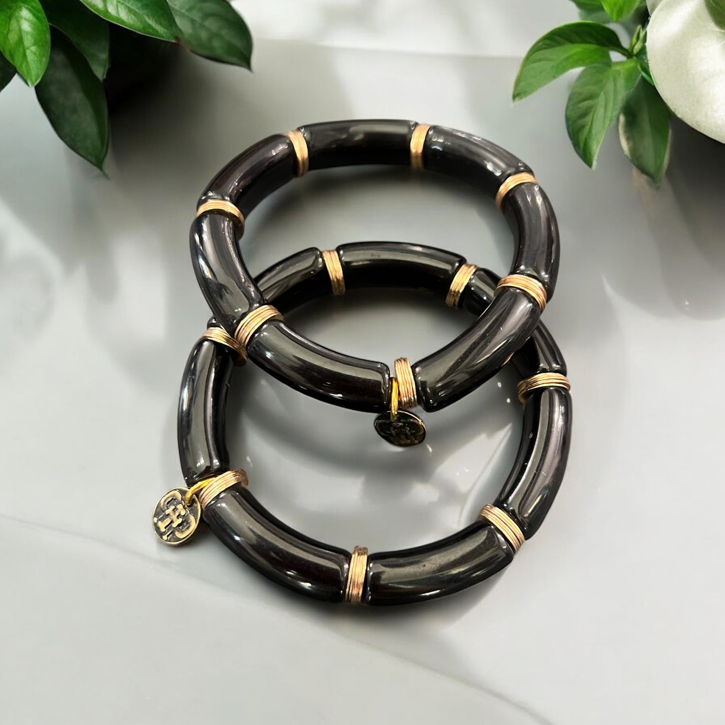 Set of 2 Acrylic Beaded Bracelets