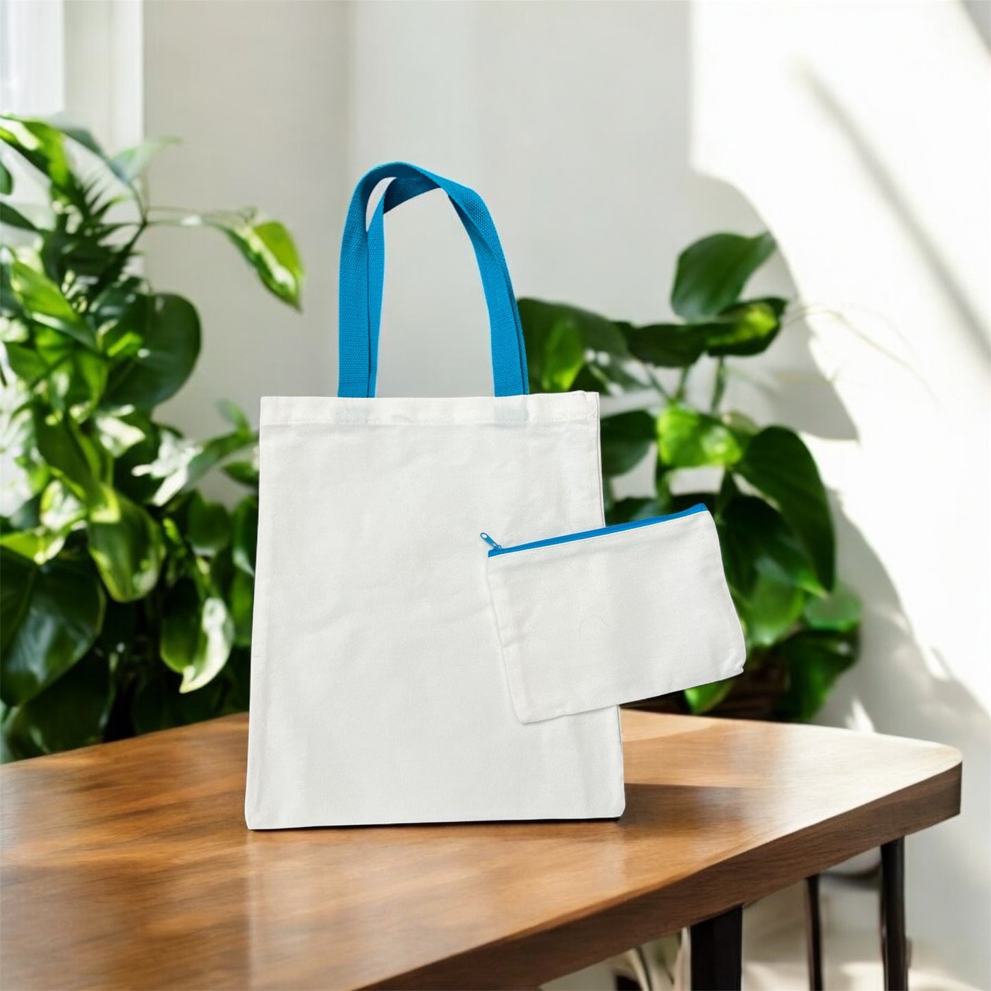Canvas Tote Bag with Matching Makeup Bag