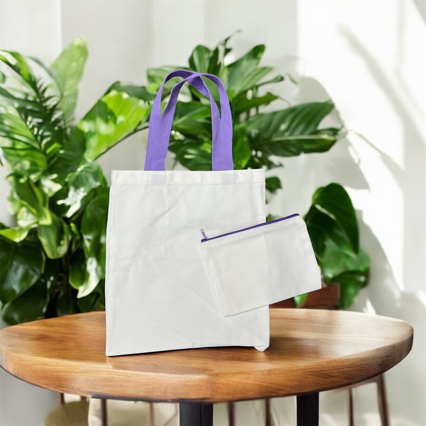 Canvas Tote Bag with Matching Makeup Bag