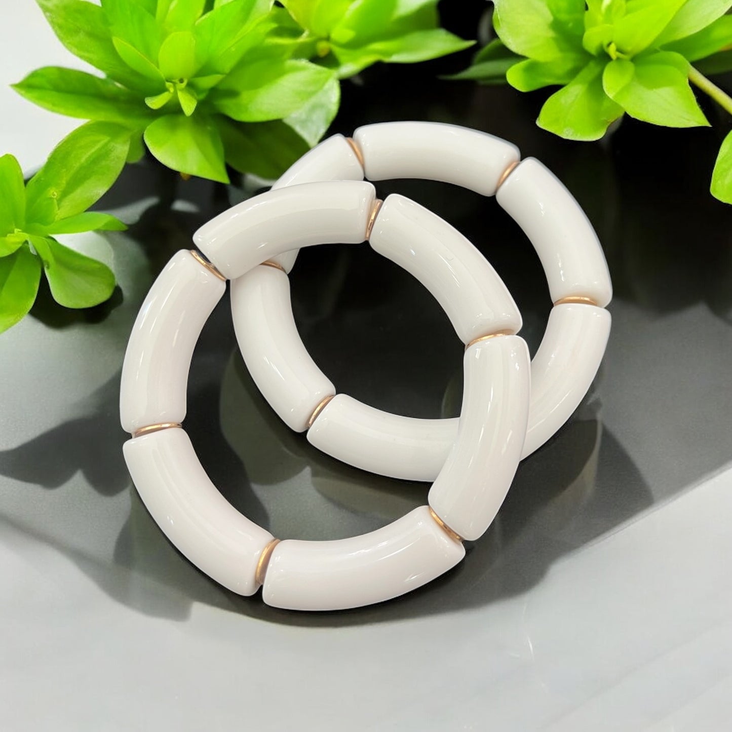 Set of 2 Acrylic Beaded Bracelets
