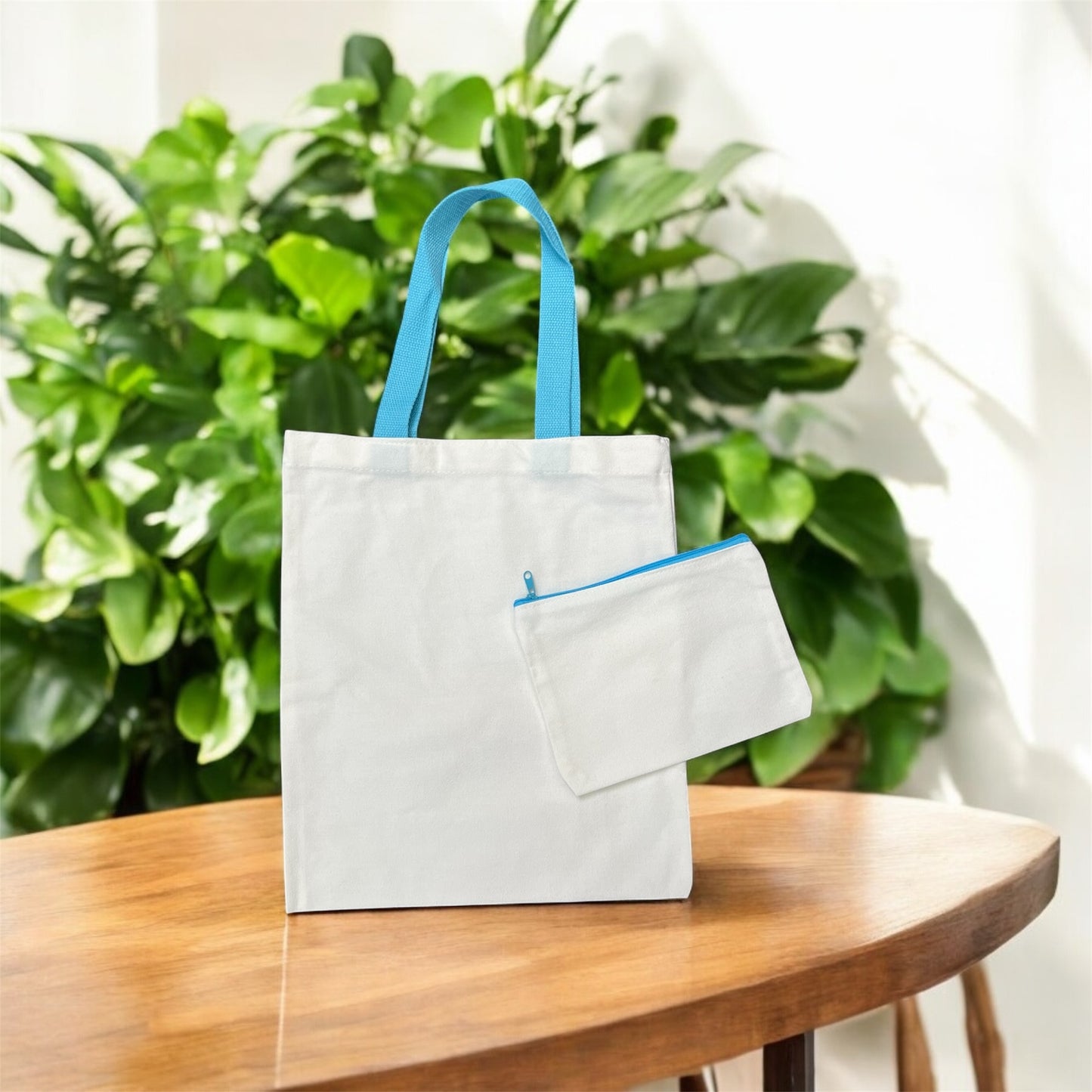 Canvas Tote Bag with Matching Makeup Bag