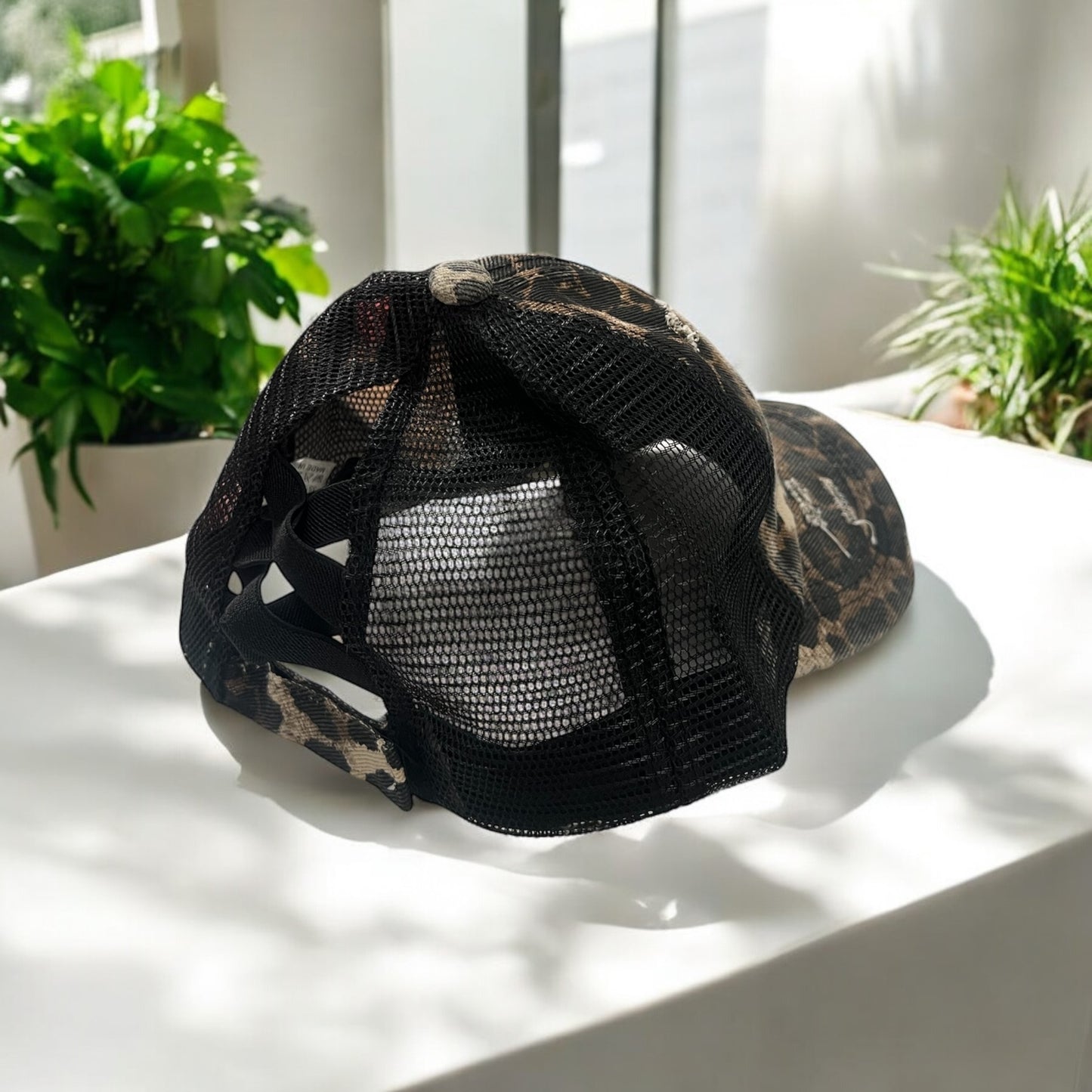 Distressed Baseball Caps with Crisscross backing