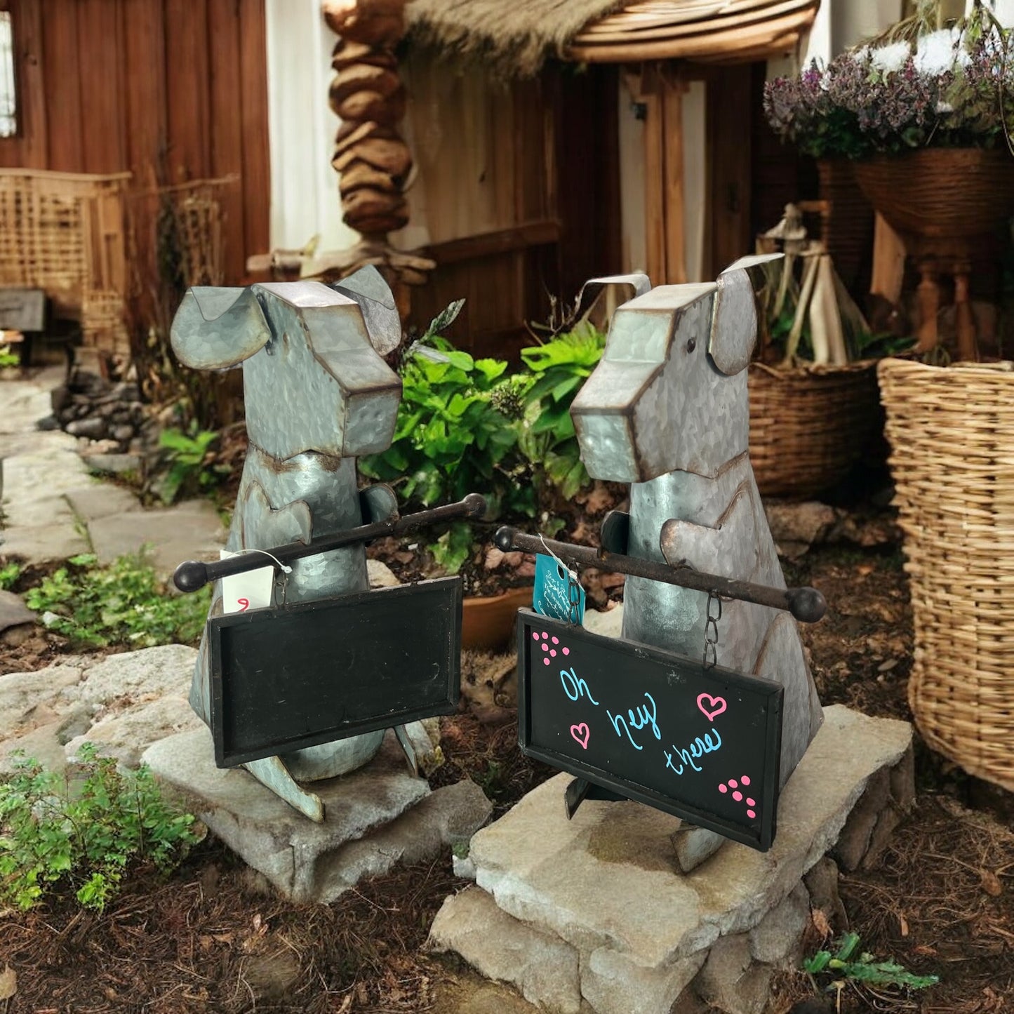 Metal Dog Chalkboard Sign