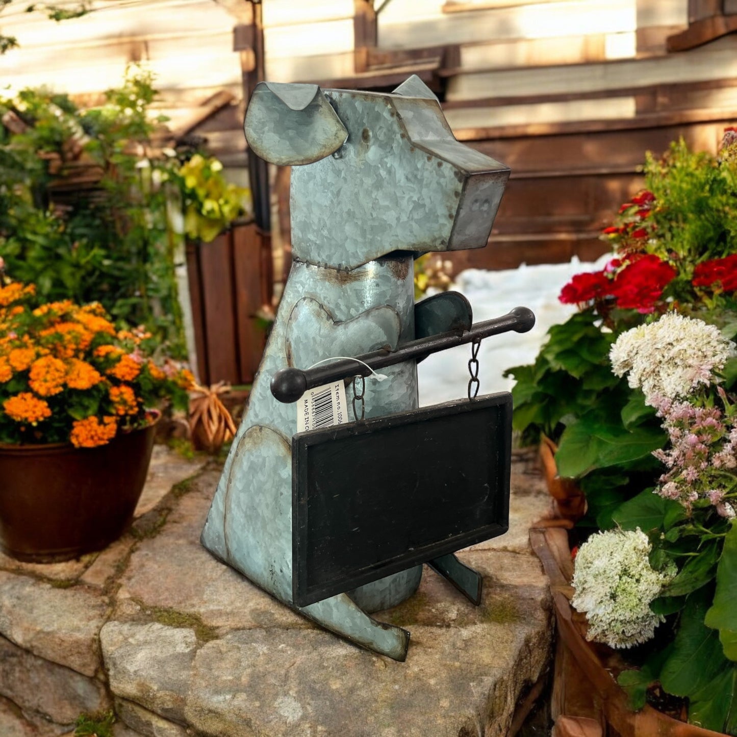 Metal Dog Chalkboard Sign