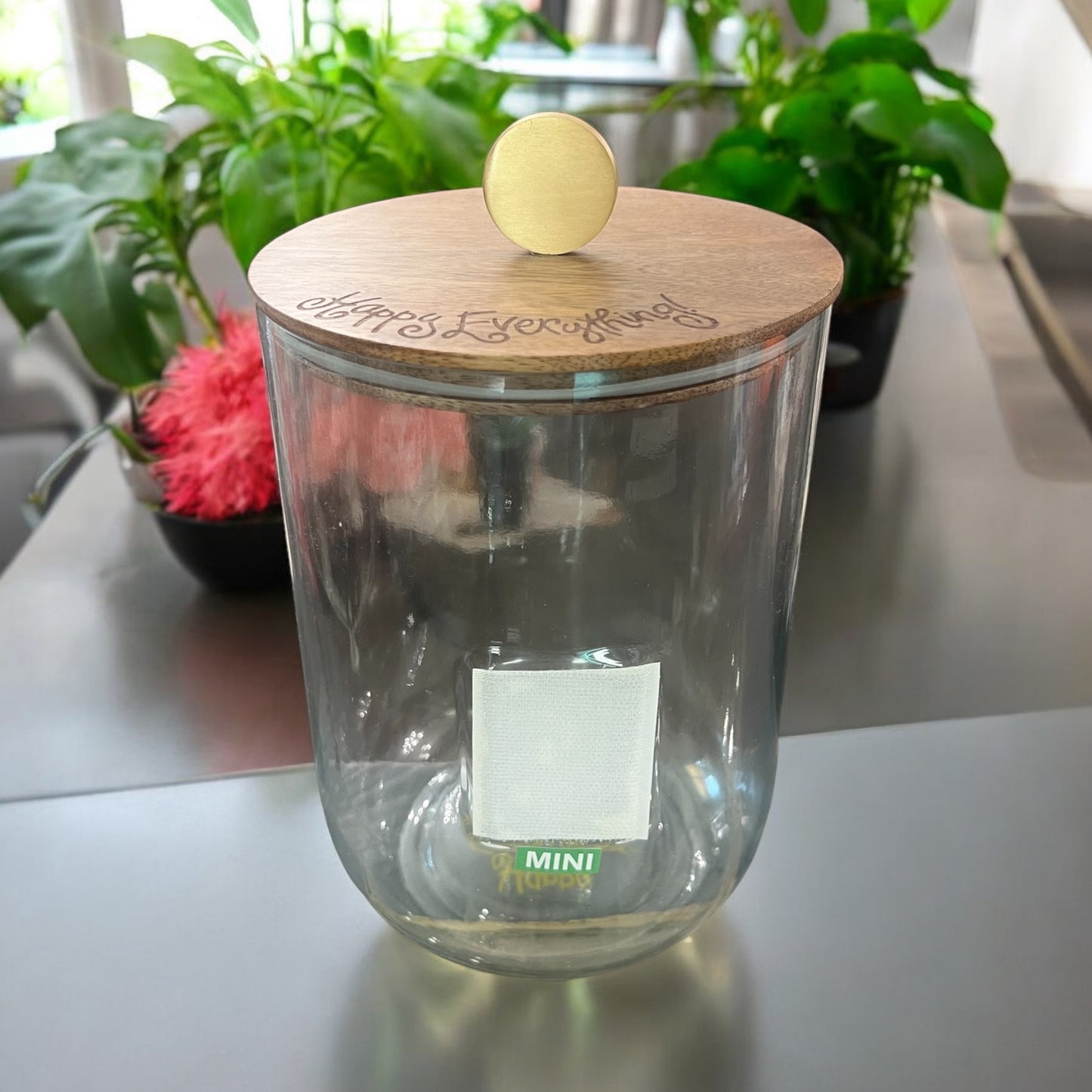 Mini Wooden Glass Jar