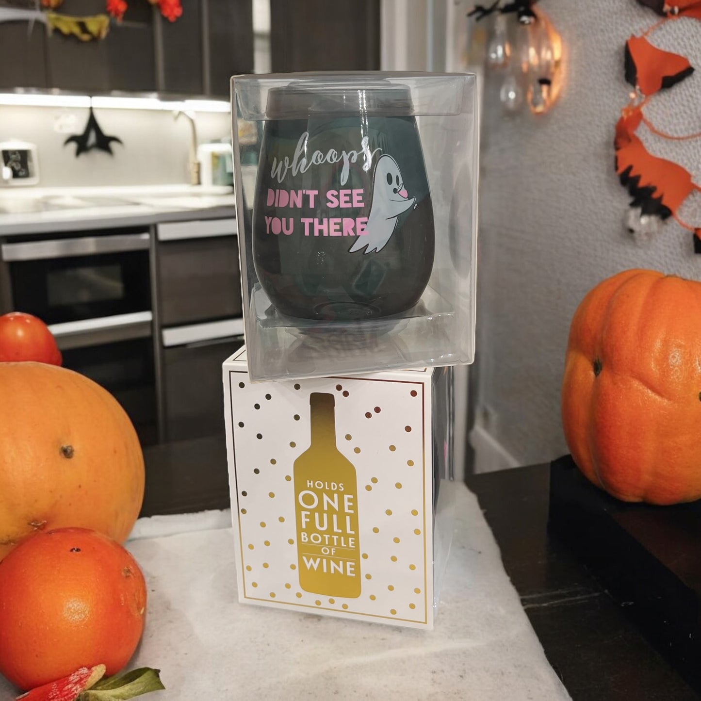 “Whoops, Didn’t See You There” Wine Glass