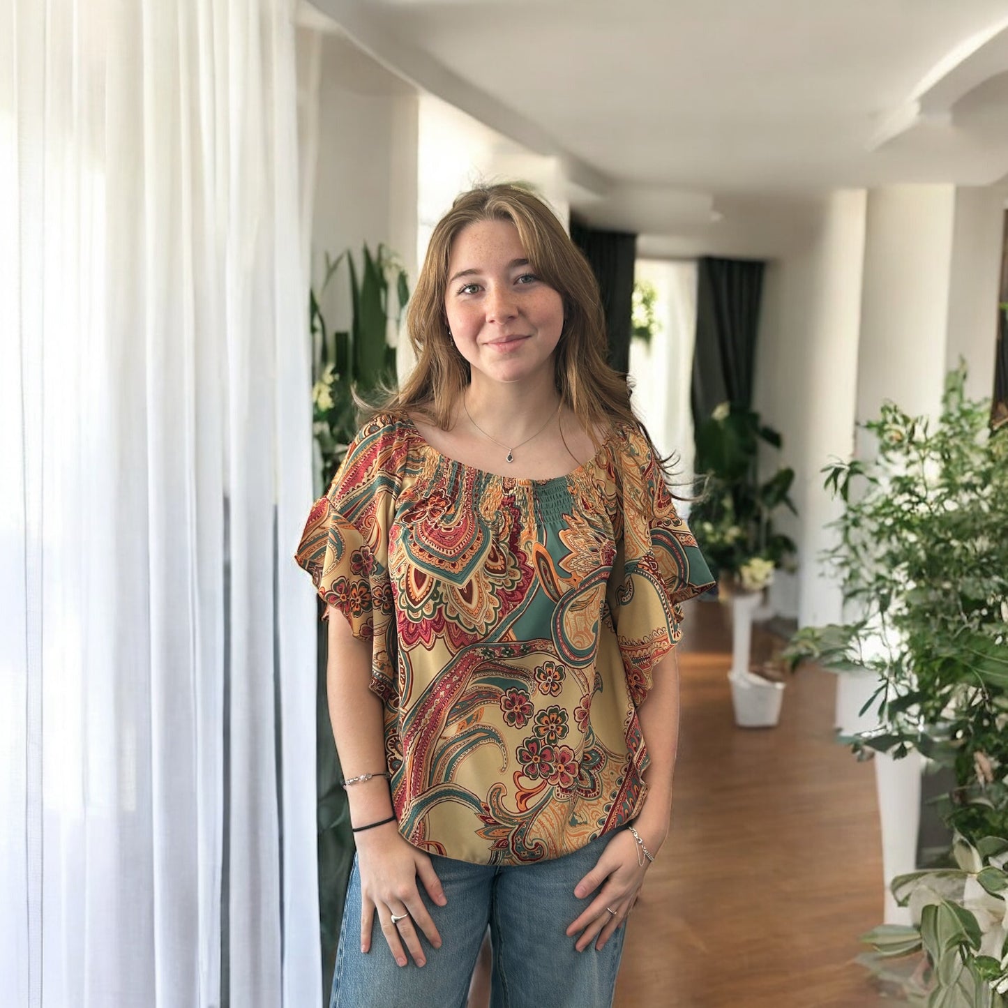 Paisley Ruffled Blouse