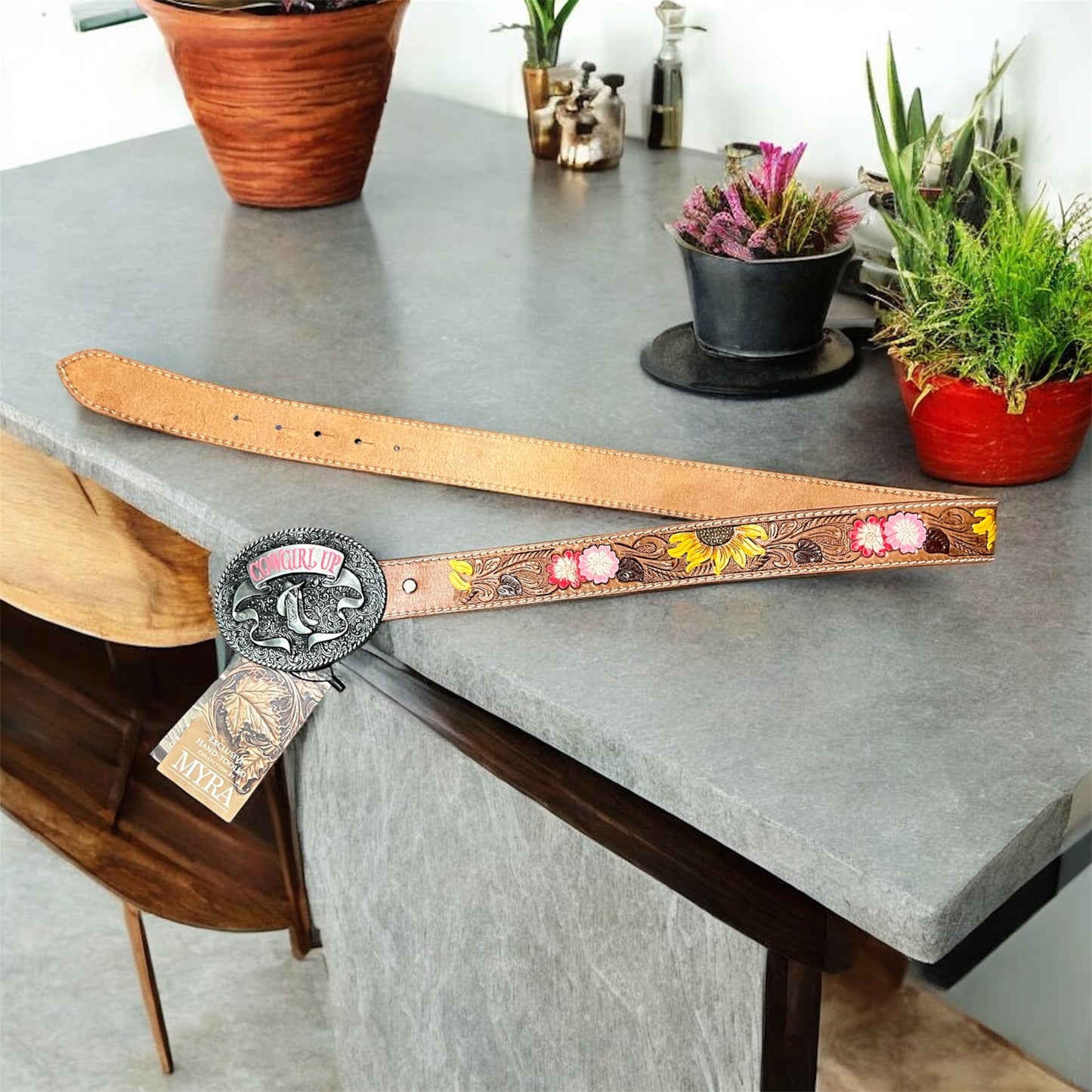 Myra Bouquet Hand Tooled Belt