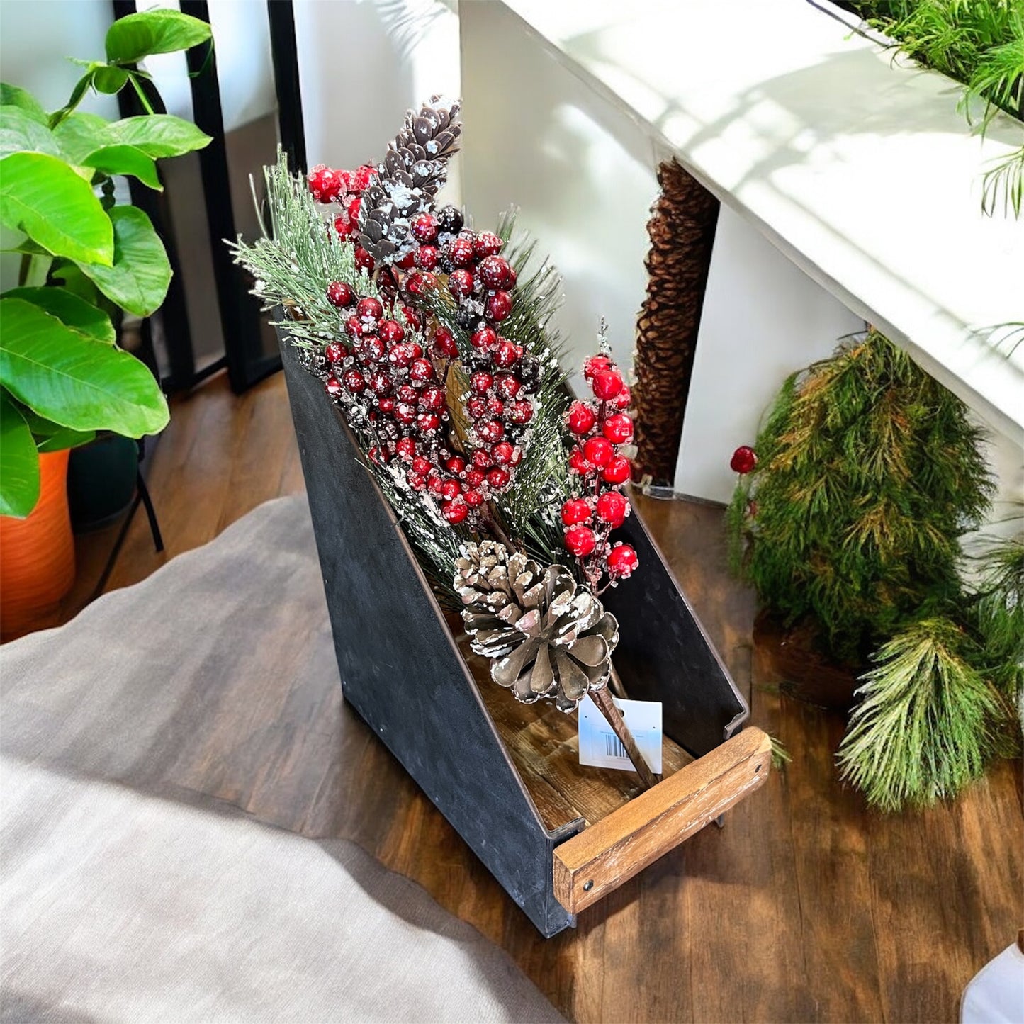 Galvanized Wooden File Holder