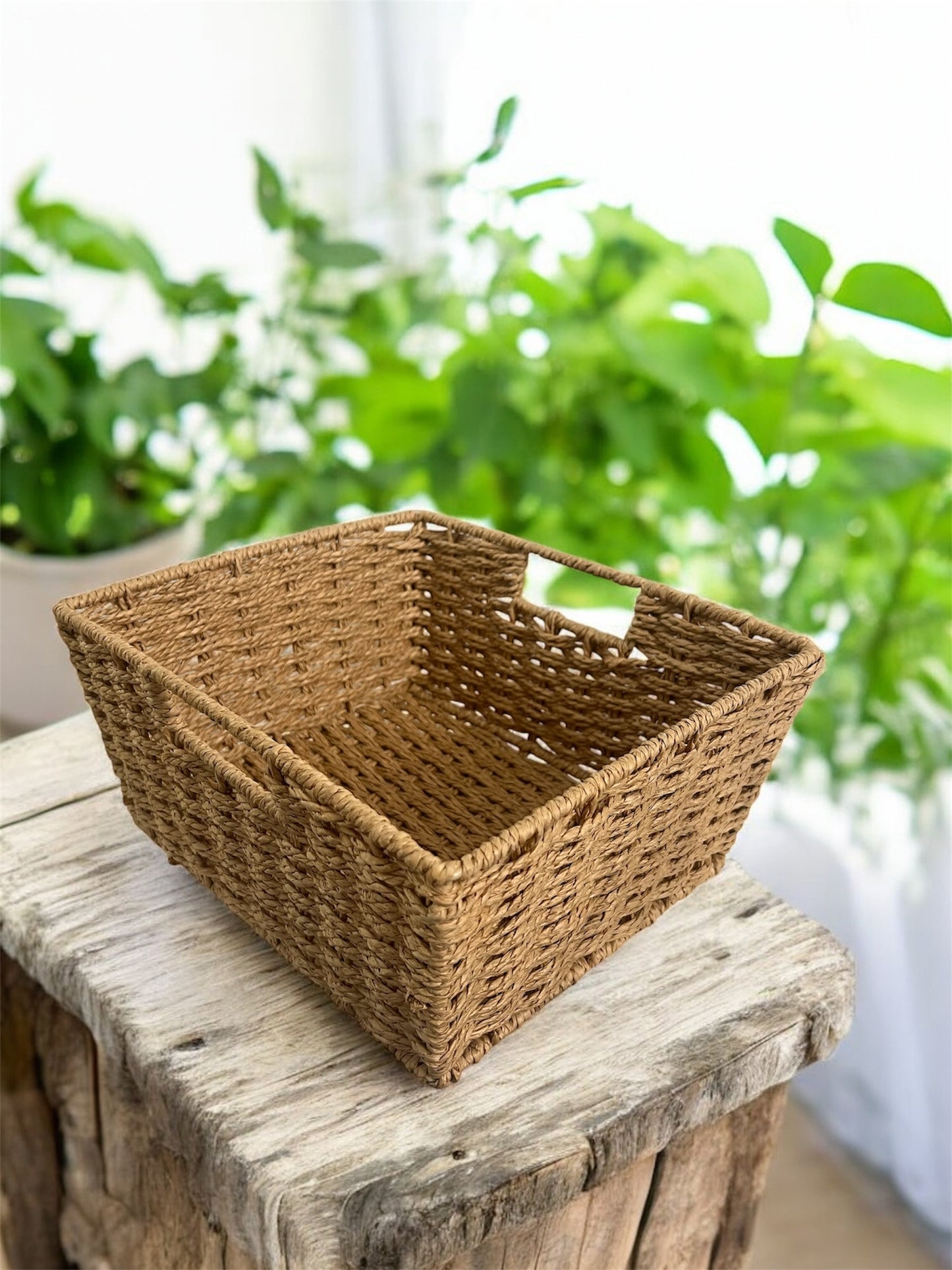Woven Light Tan Storage Basket