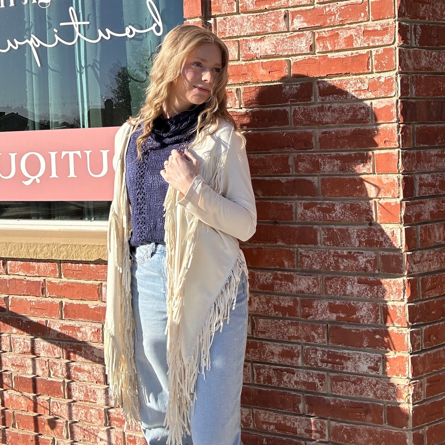 Fringed Ivory Western Jacket