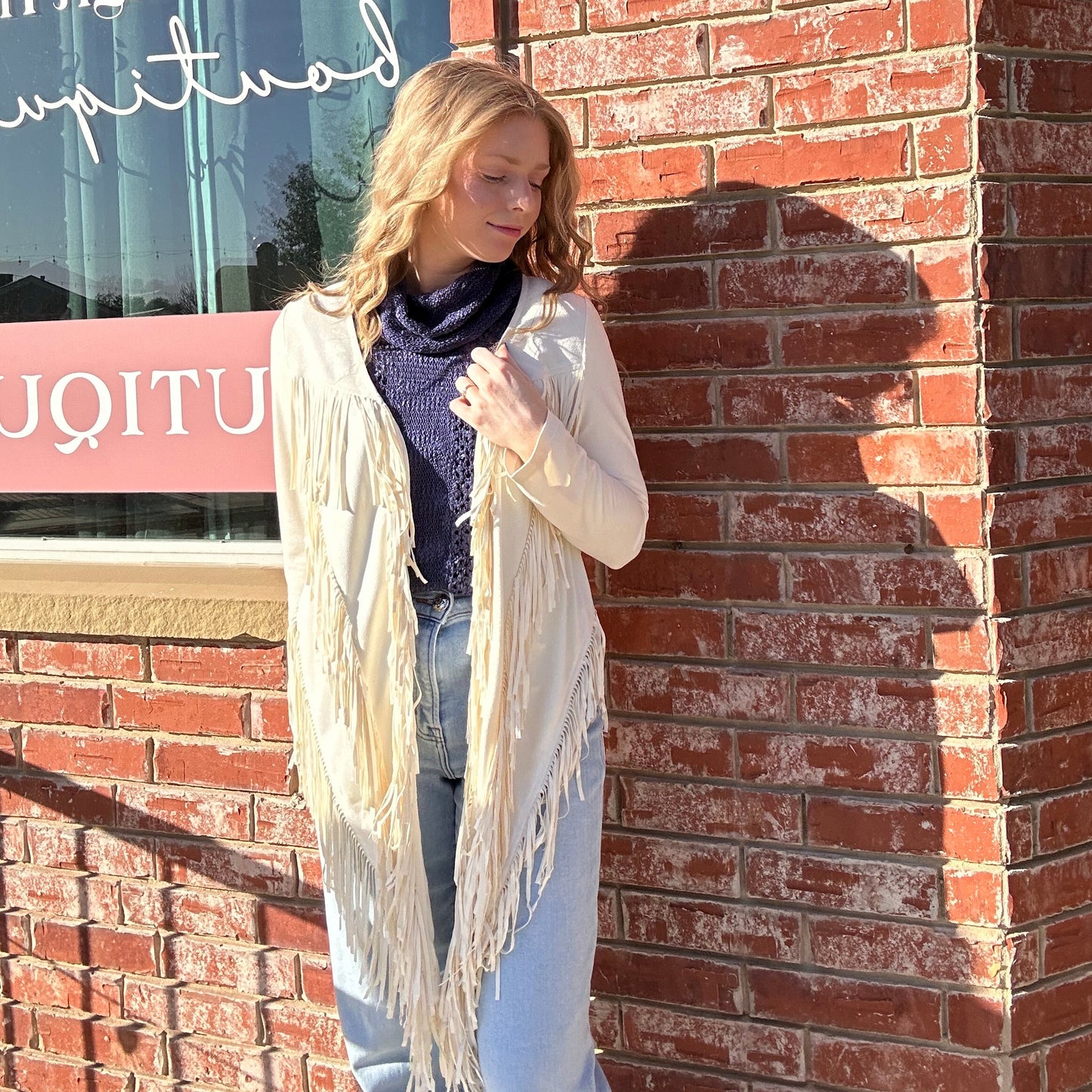 Fringed Ivory Western Jacket