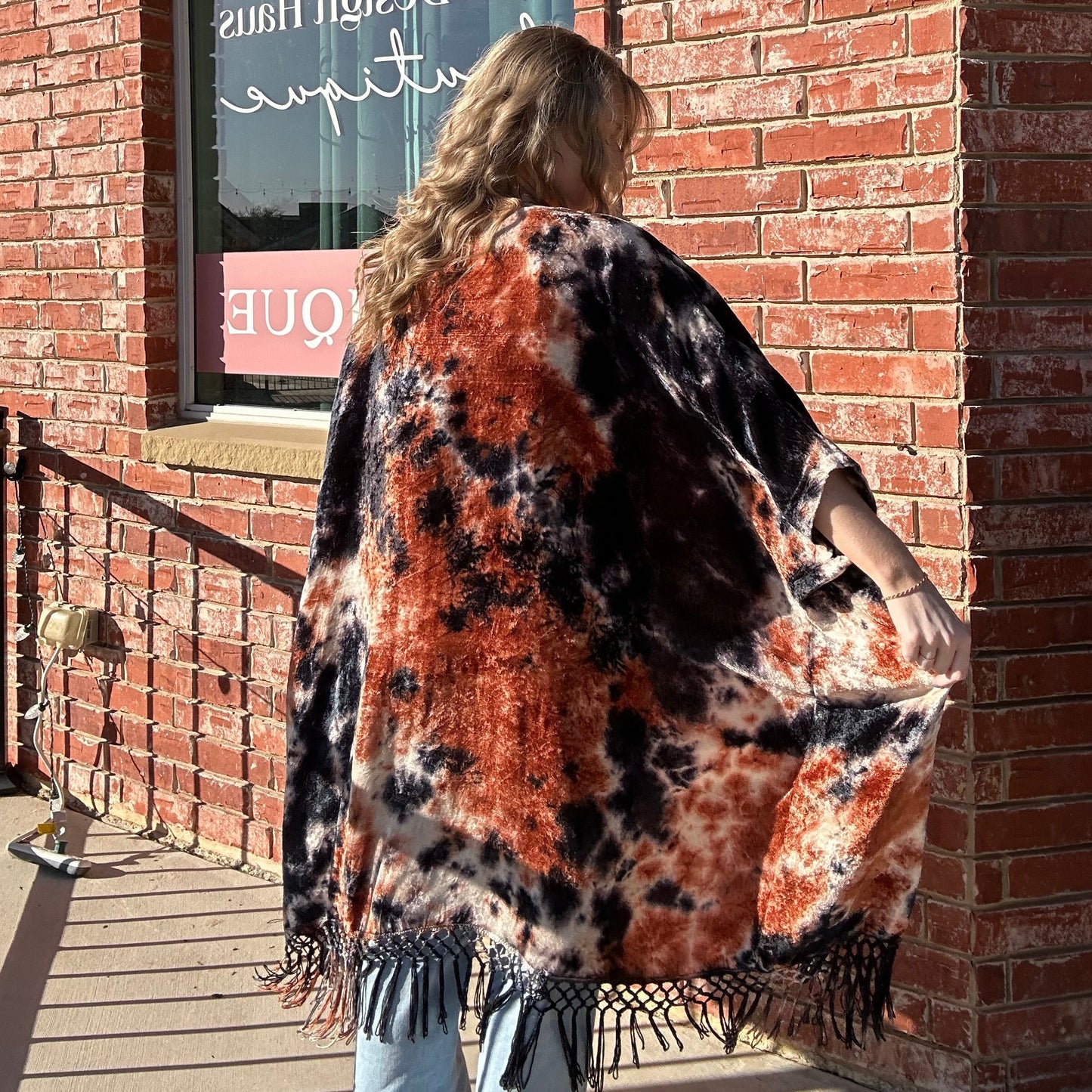 Black Rust Velvet Duster