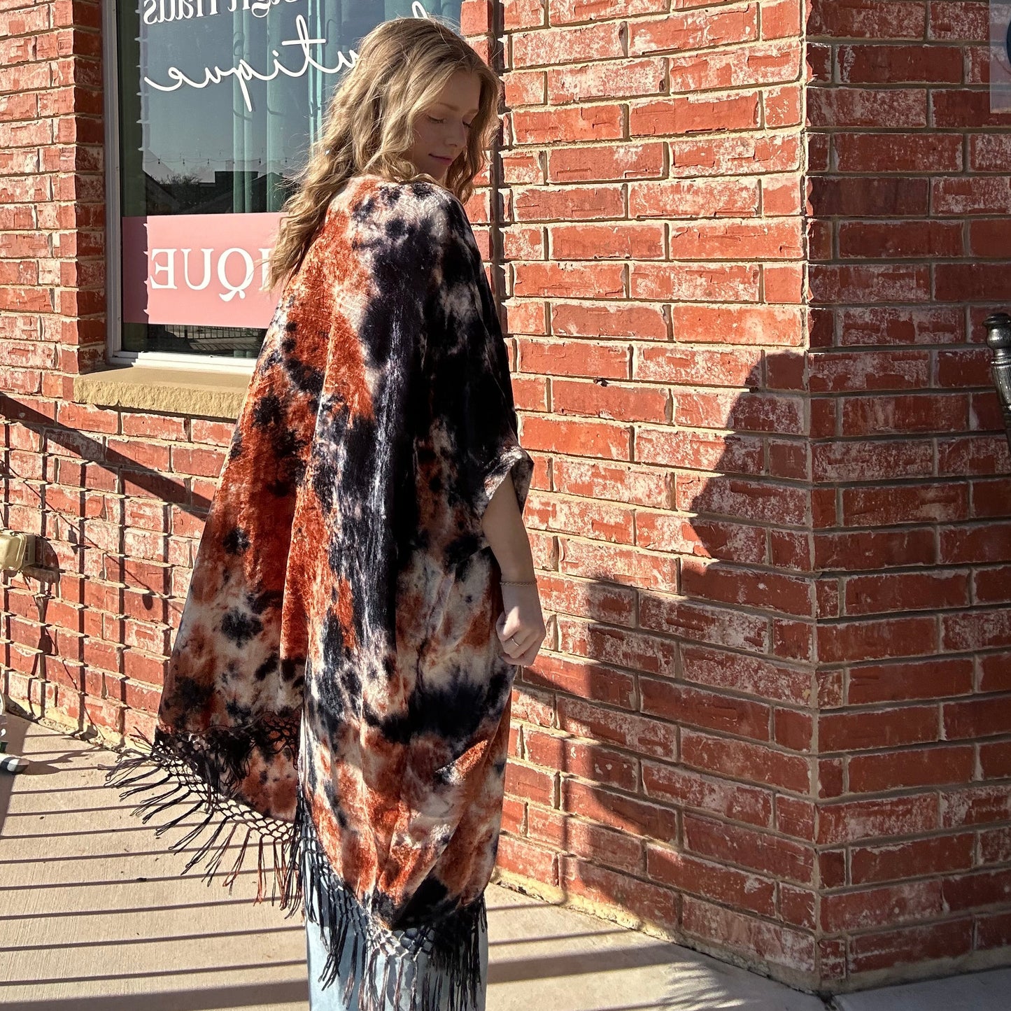 Black Rust Velvet Duster