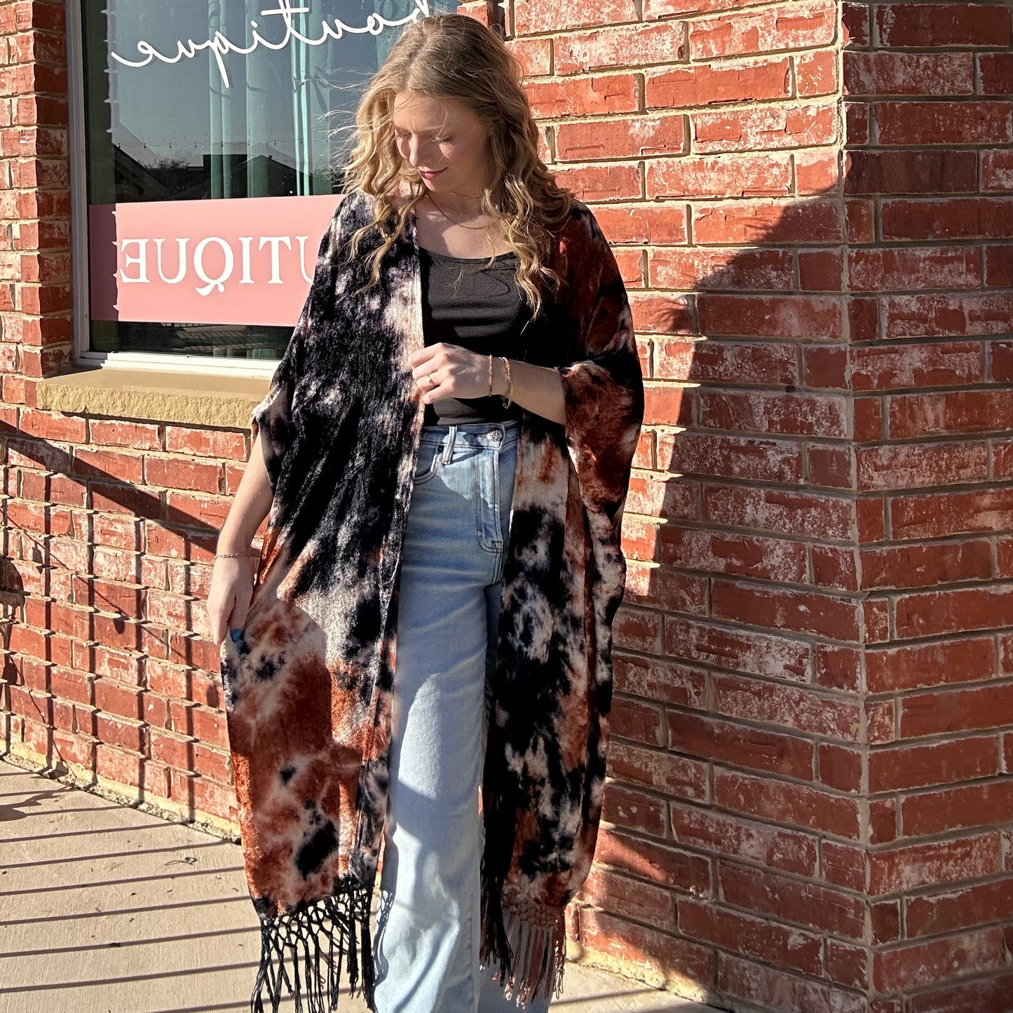 Black Rust Velvet Duster