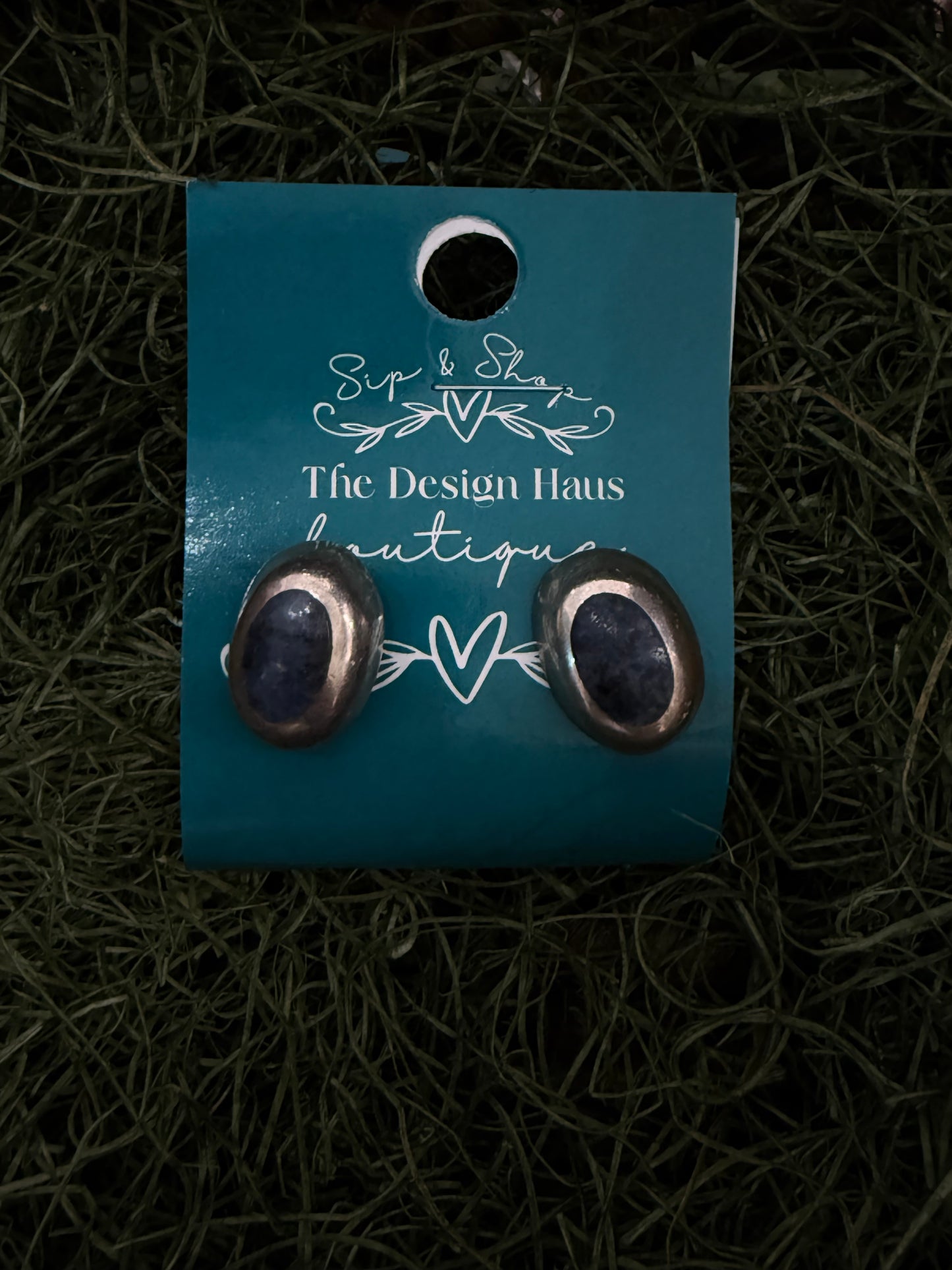 Vintage Sterling Silver Midnight Dome Earrings