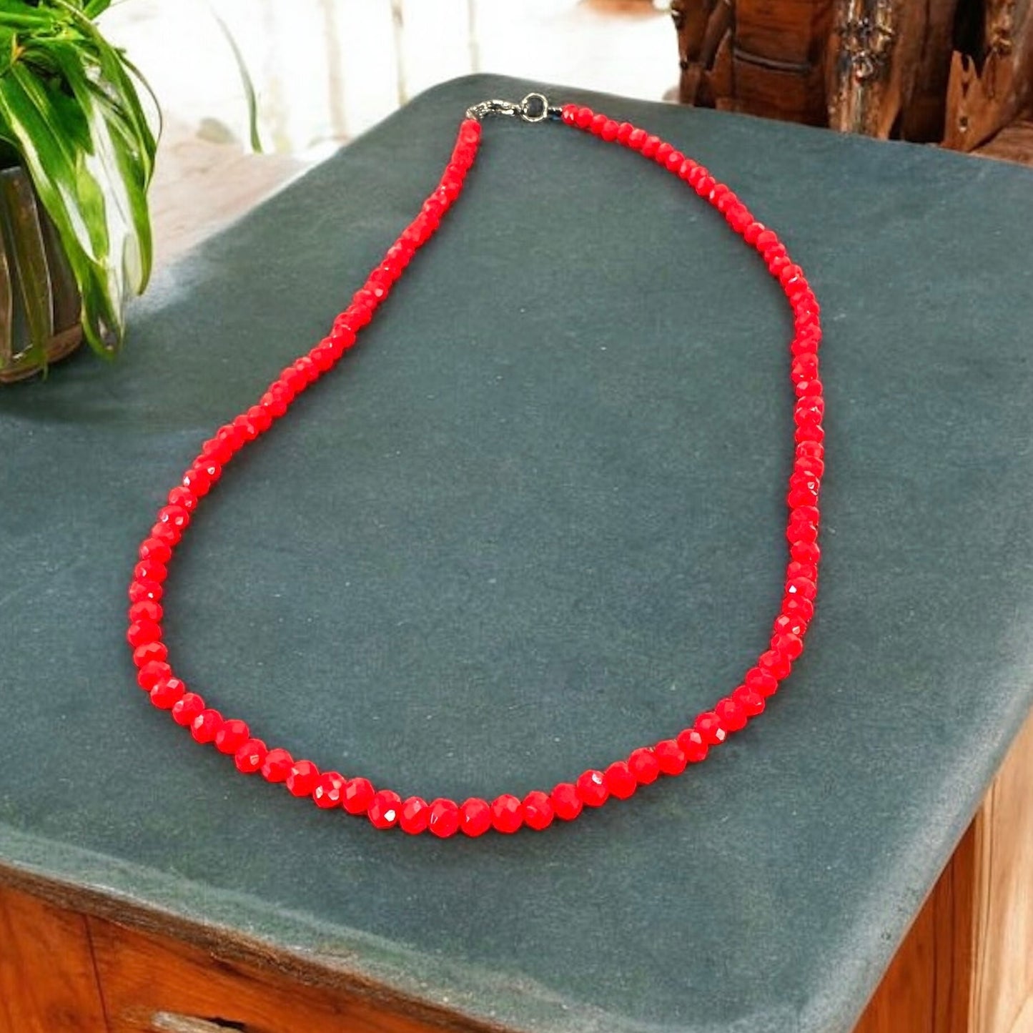 Iridescent Beaded Choker Necklace