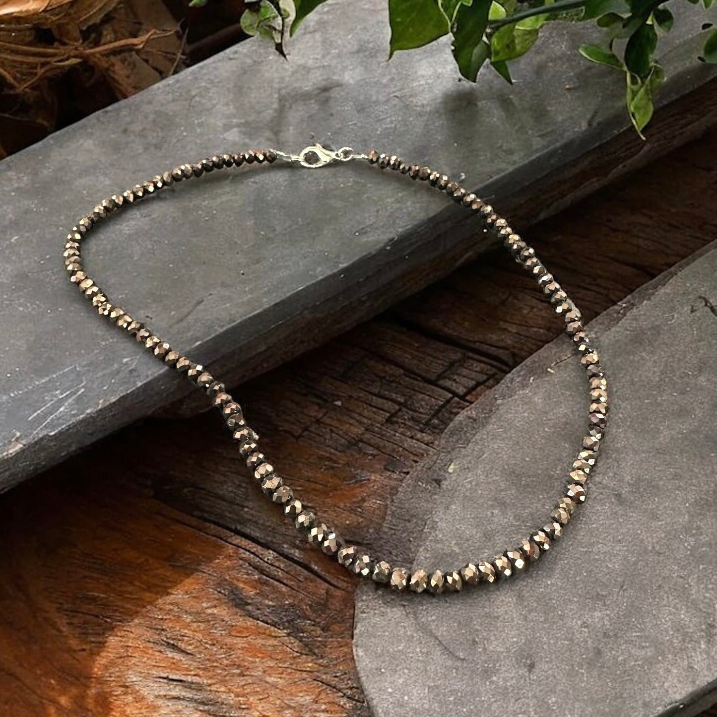 Iridescent Beaded Choker Necklace