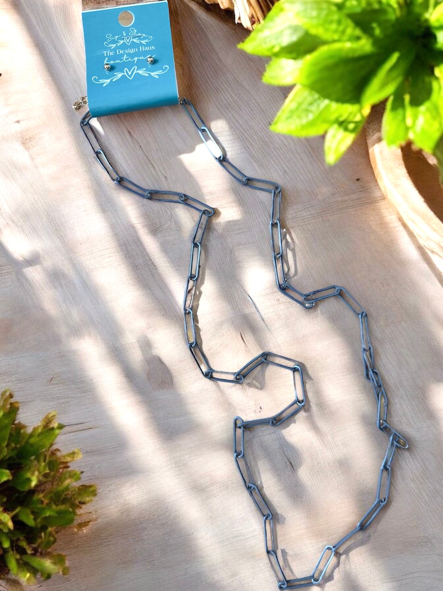 Paperclip Chain & Earrings