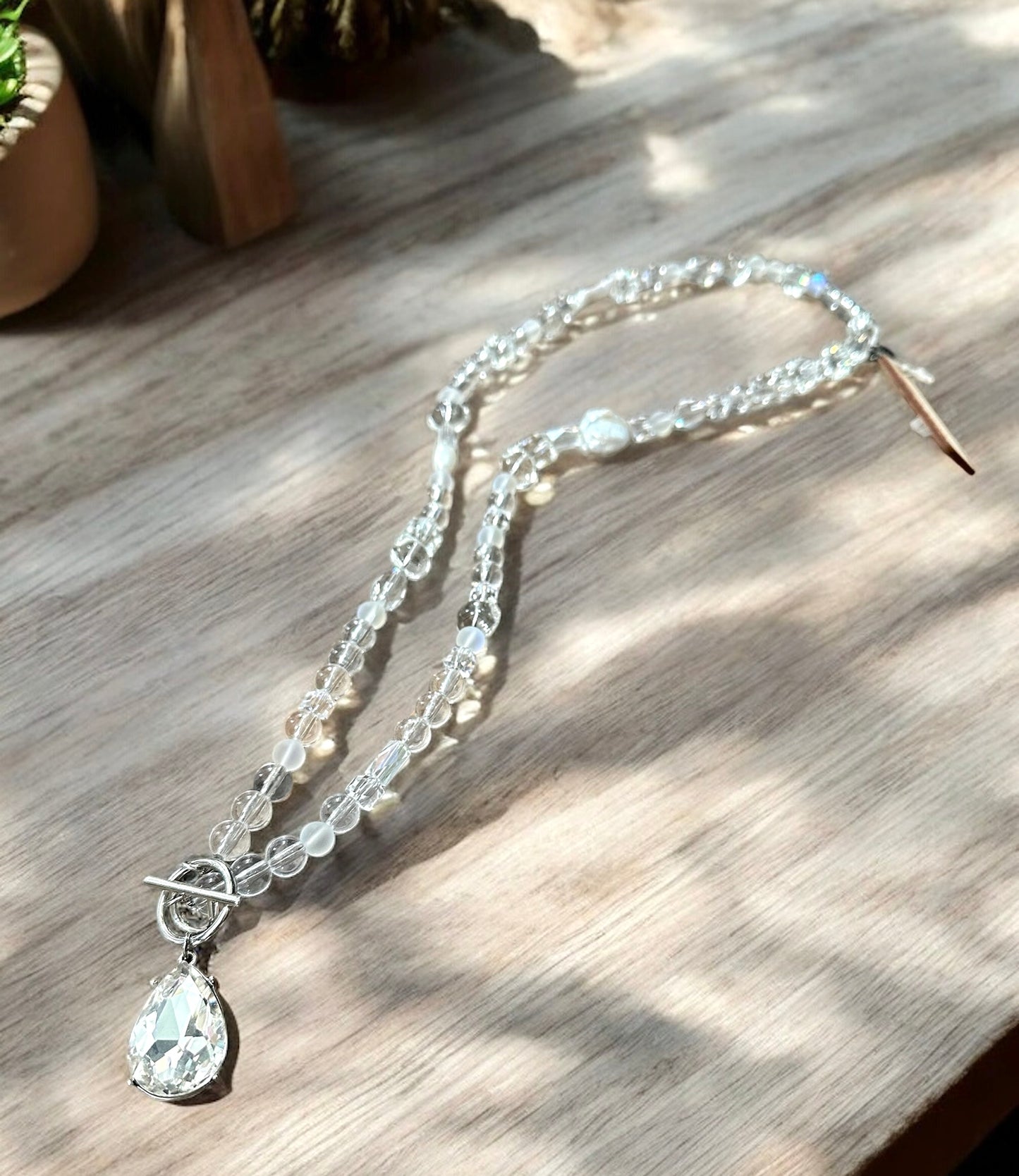 Beaded Pearl Drop Necklace