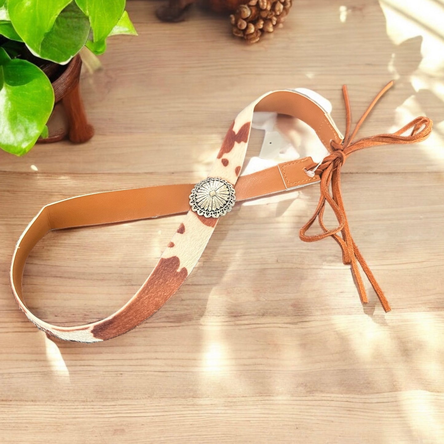 Cowhide Concho Hat Band