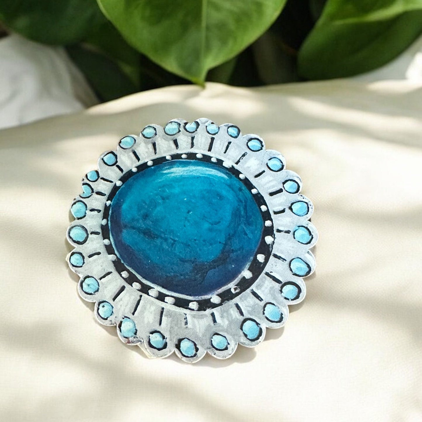 Turquoise Concho Magnets