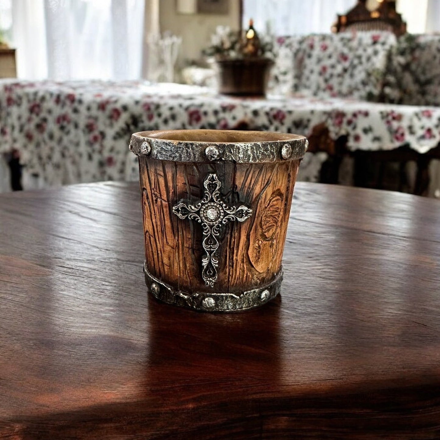 Rustic Silver Cross Cup