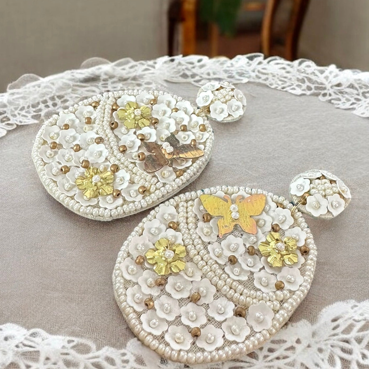 Beaded Easter Egg Earrings