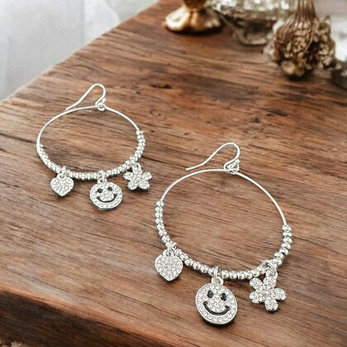 Smiley-Face Charm Earrings