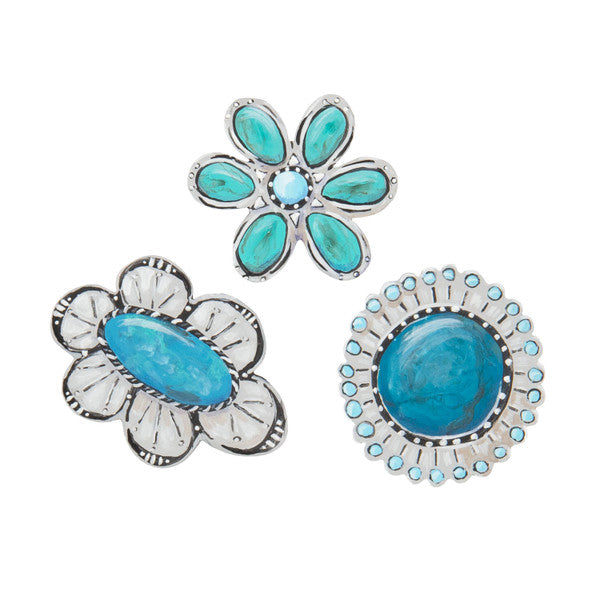 Turquoise Concho Magnets