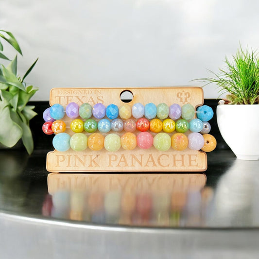 Multicolored 3 Stacked Bead Bracelet