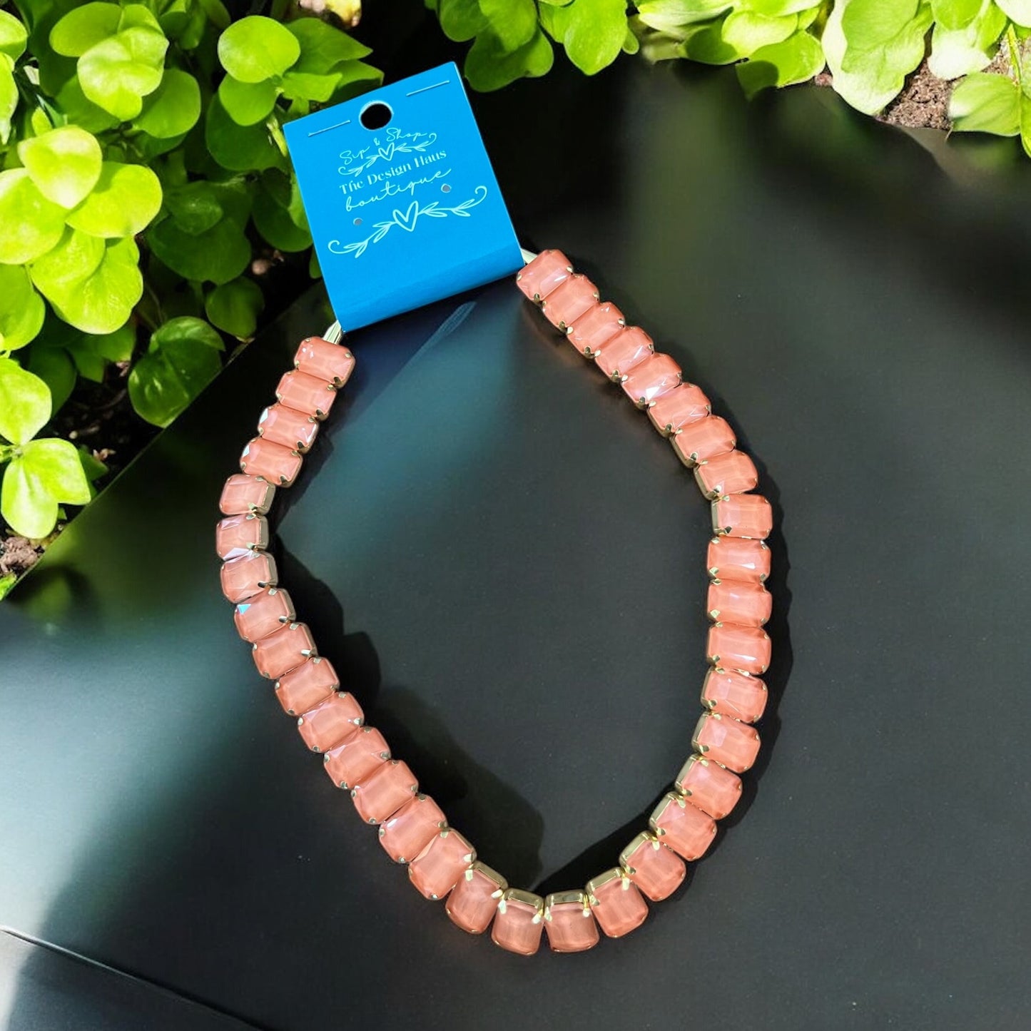 Coral Stone Jewel Collar Necklace