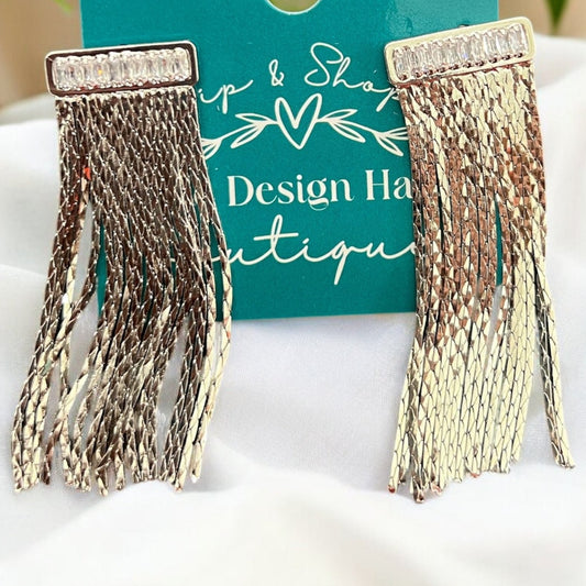 Silver Fringe Dangle Earrings