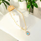 Vertical Oval Crystal Pendant Chain Necklace