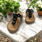 Bless Her Heart Black Flower Sandals