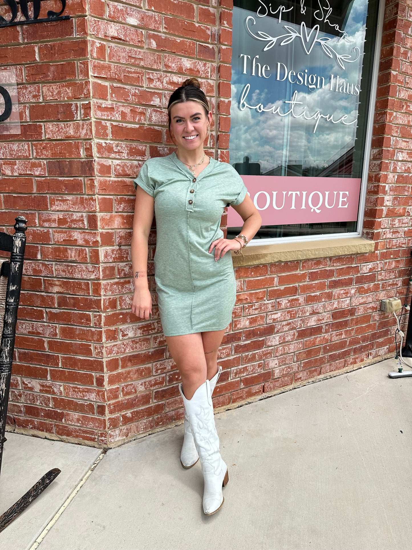 Exposed Hem T-shirt Dress