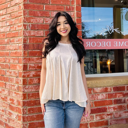 Satin Leopard Sleeveless Top