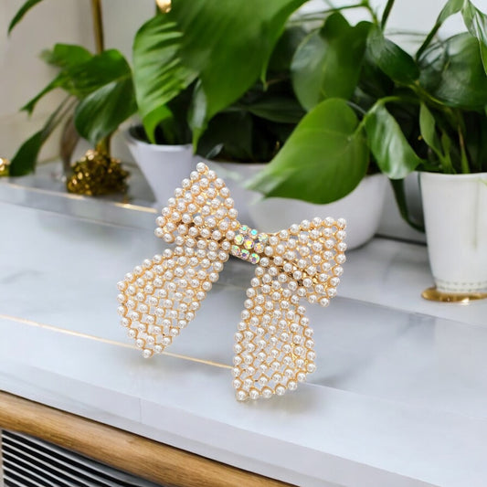 Pearl Bow Hair Barrette